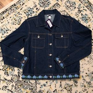 Live for Life Denim Bluebonnet Embroidered Jacket
